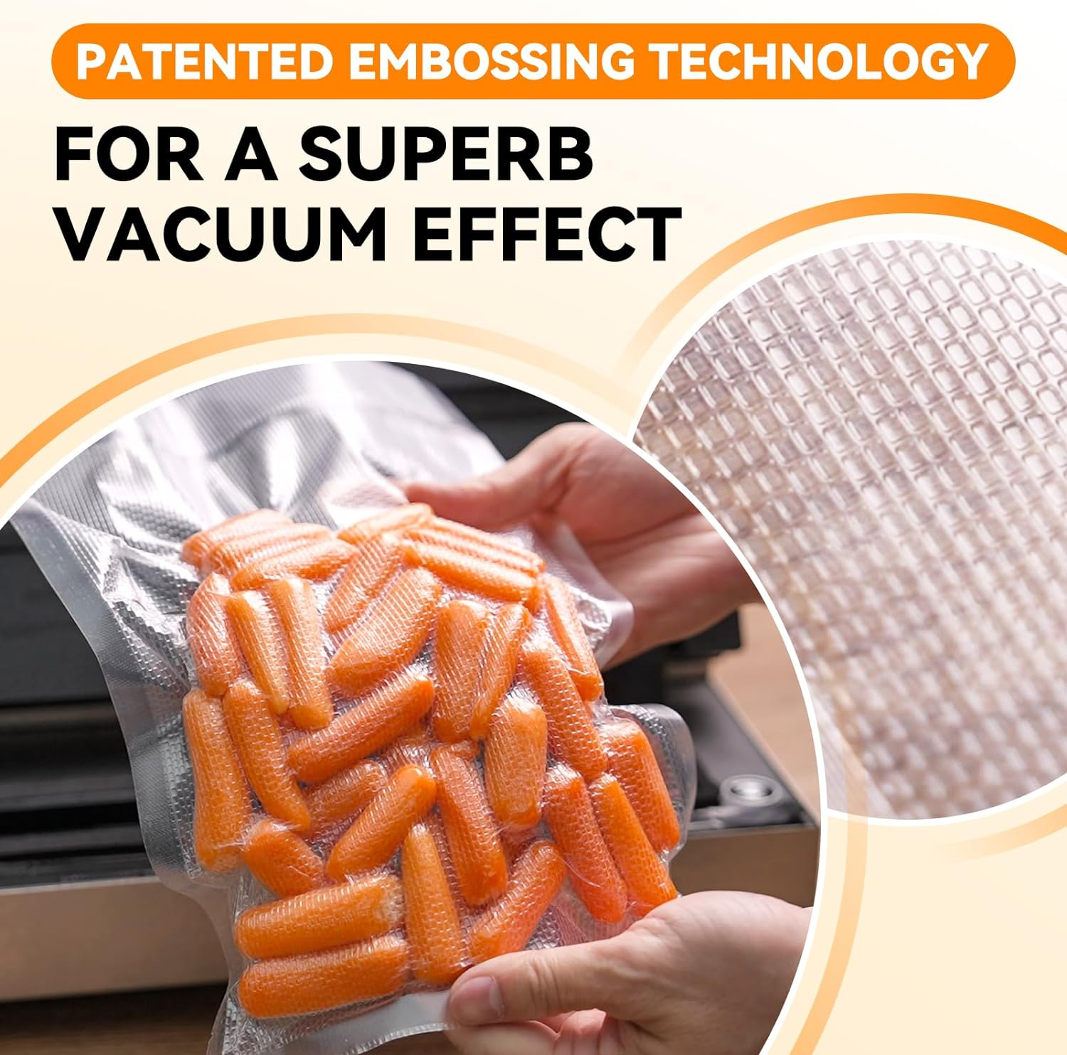 [2024 New] Vacuum Sealer Rolls Bags for Food, 6 Pack 20Cm X 6M and 28Cm X 6M, Great for Food Storage, Sous Vide and Meal Prep, Wevac Lite