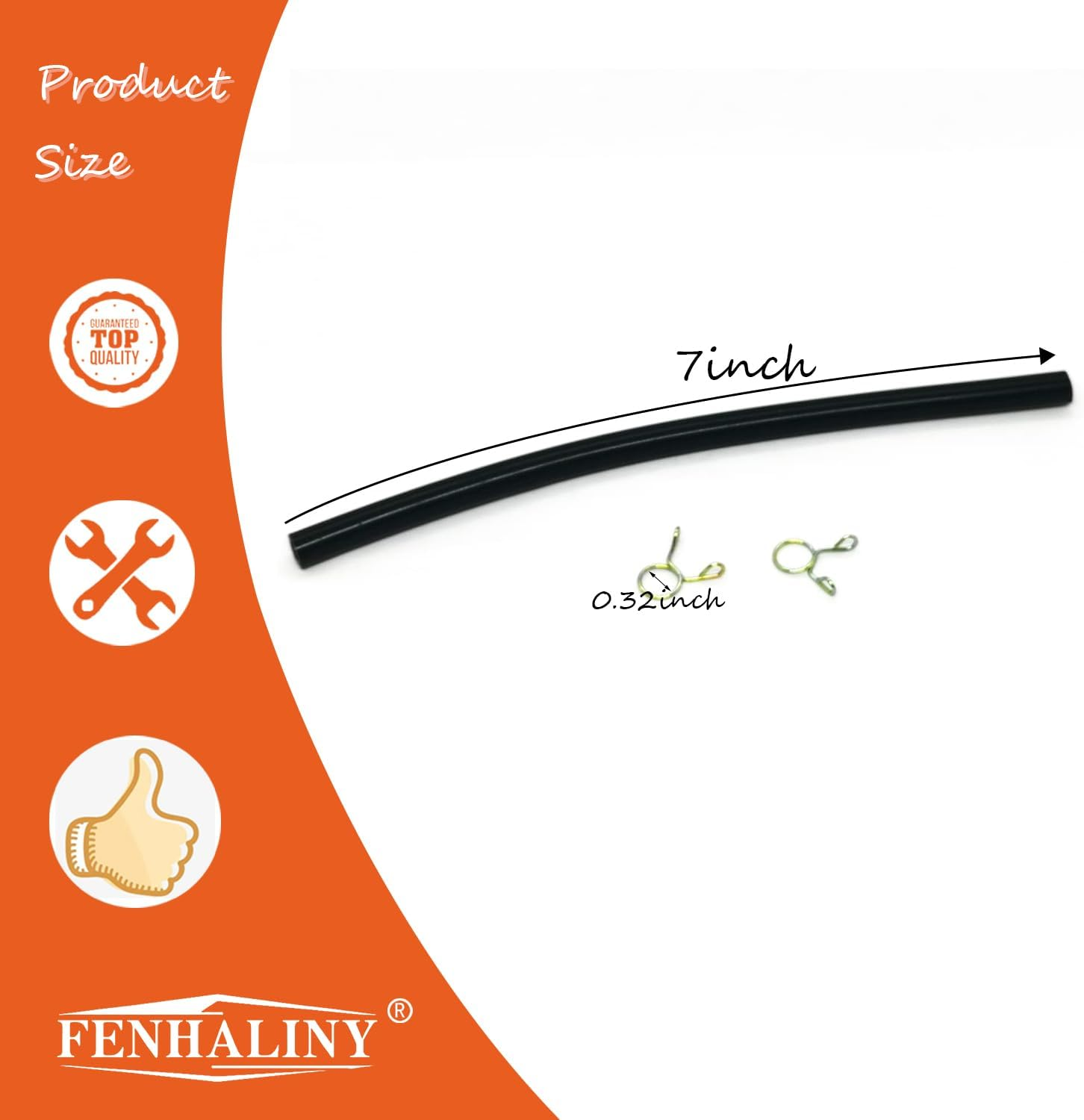 3/16 Generator Fuel Line with Clamp Replacement for Most Honda GX120 GX160 GX200 GX240 GX270 GX340 GX390 GX610 GX620 168F 5.5Hp 6.5Hp Engine Motor Generator Trimmers (2 PACK) - 2 image number 6