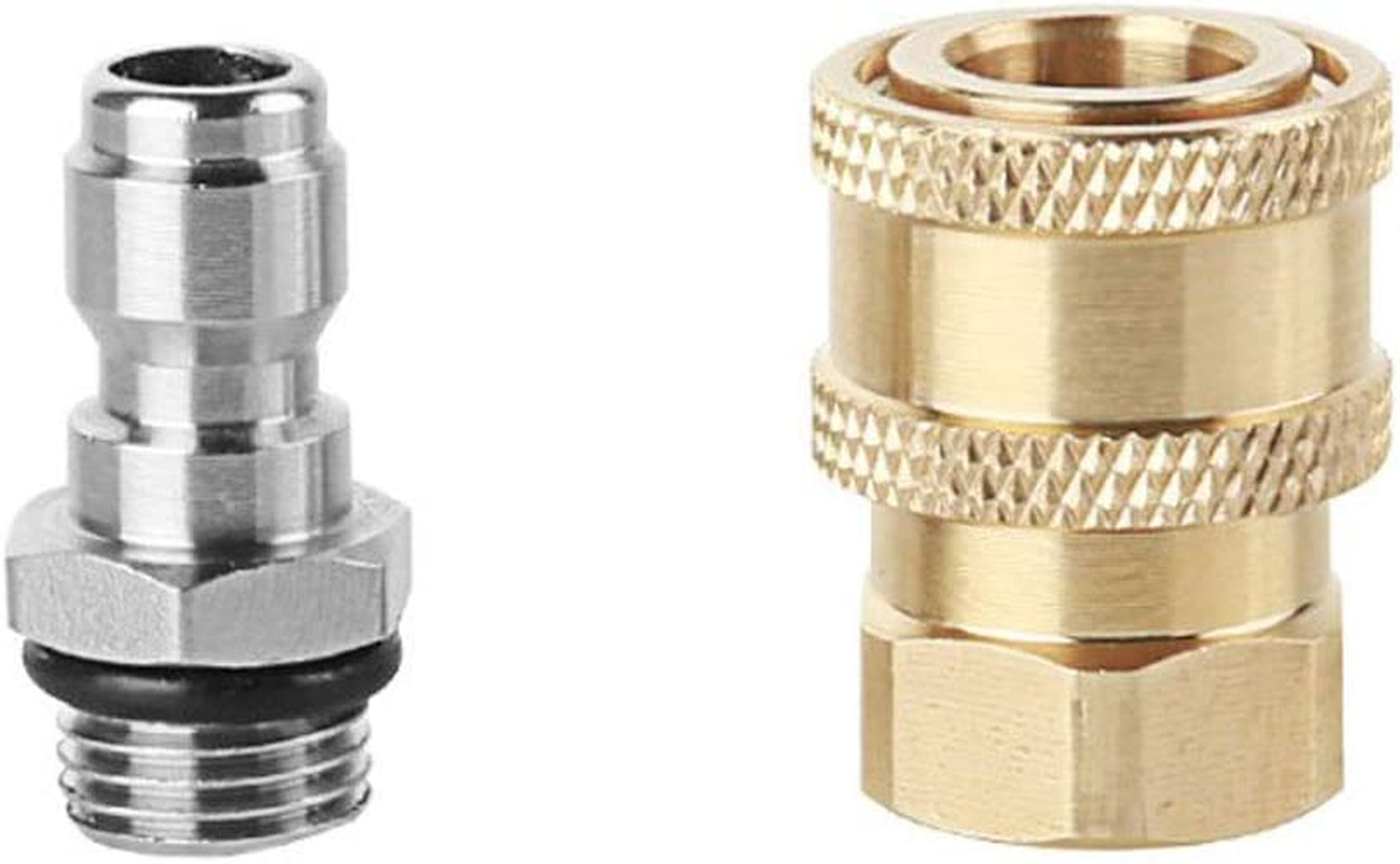 NUZAMAS High Pressure Washer Sprayer Nozzle Connectors, M14 Thread, 1/4 Quick Quick Connector, Hose Pipe Connecting Parts, Snow Foam Bottle Connectors