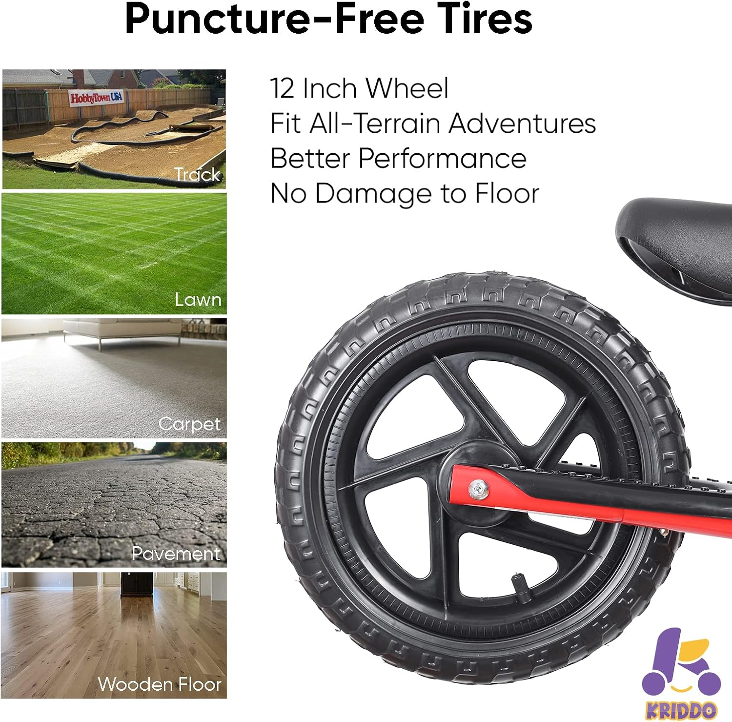 KRIDDO Toddler Balance Bike 2 Year Old, Age 18 Months to 5 Years Old, Early Learning Interactive Push Bicycle with Steady Balancing and Footrest, 2-5 Boys Girls image number 2