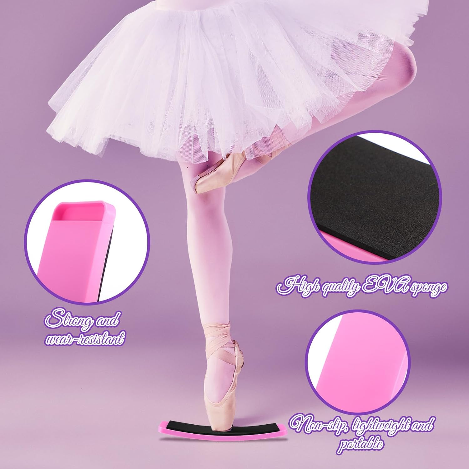 Sonwyoung 3 Pcs Turning Boards for Dancers Ice Skating Spinner Home Dance Equipment for Ice Skaters, Cheerleaders, and Gymnasts, Improve Your Turns, Balance and Stability image number 2