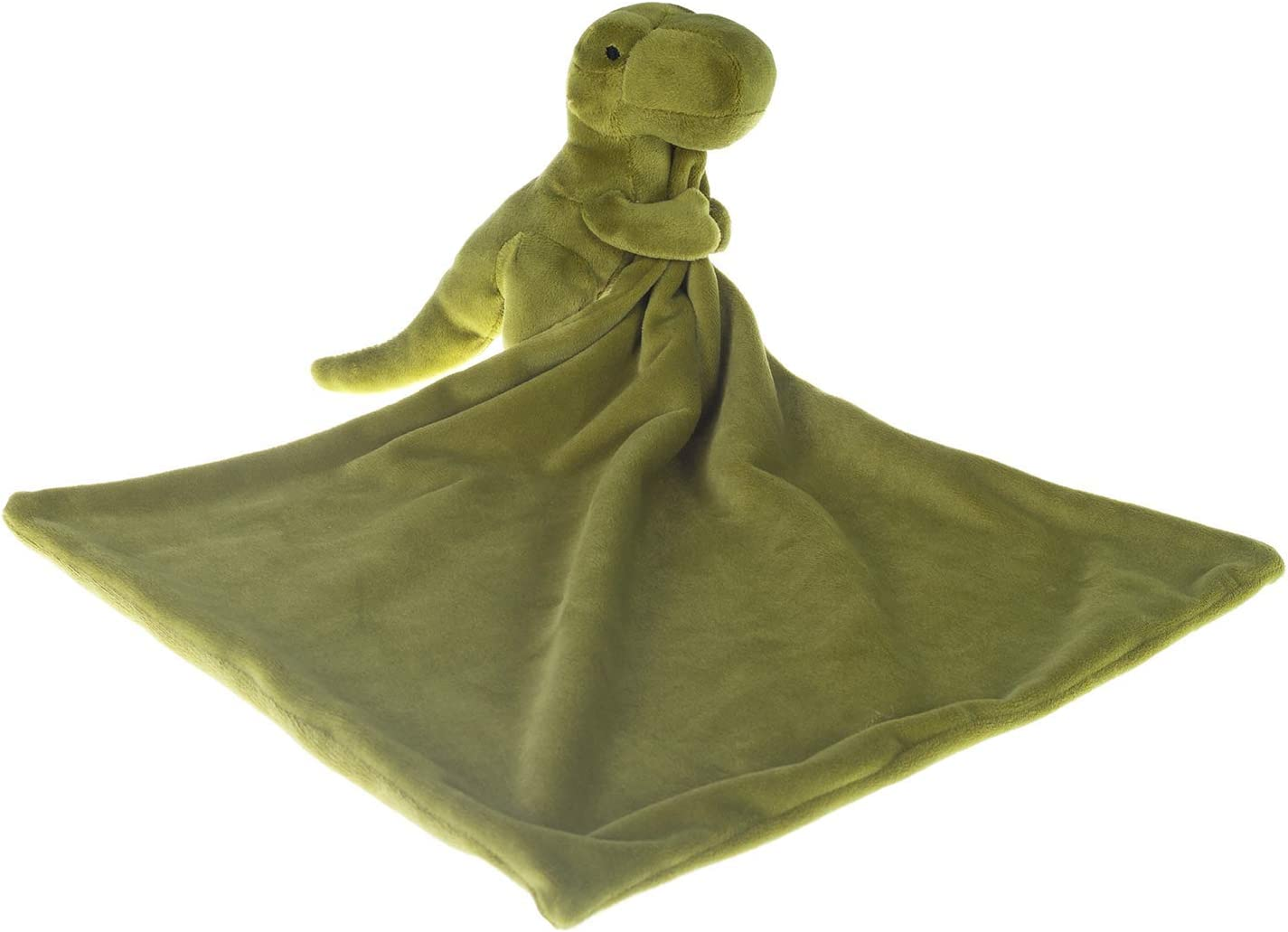 Apricot Lamb Snuggler Plush Infant Stuffed Animals Dinosaur Security Blanket Nursery Character Blanket (Green Dinosaur, 14 Inches) image number 4