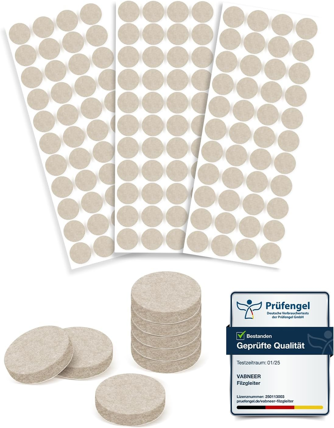 VABNEER Chair Leg Floor Protectors 15Mm (132Pcs) - Self-Adhesive Felt Pads for Furniture Feet, 5Mm Thick Felt Furniture Pads for Hardwood/Laminate/Tile Floors, Noise Reduction & Scratch Prevention image number 2