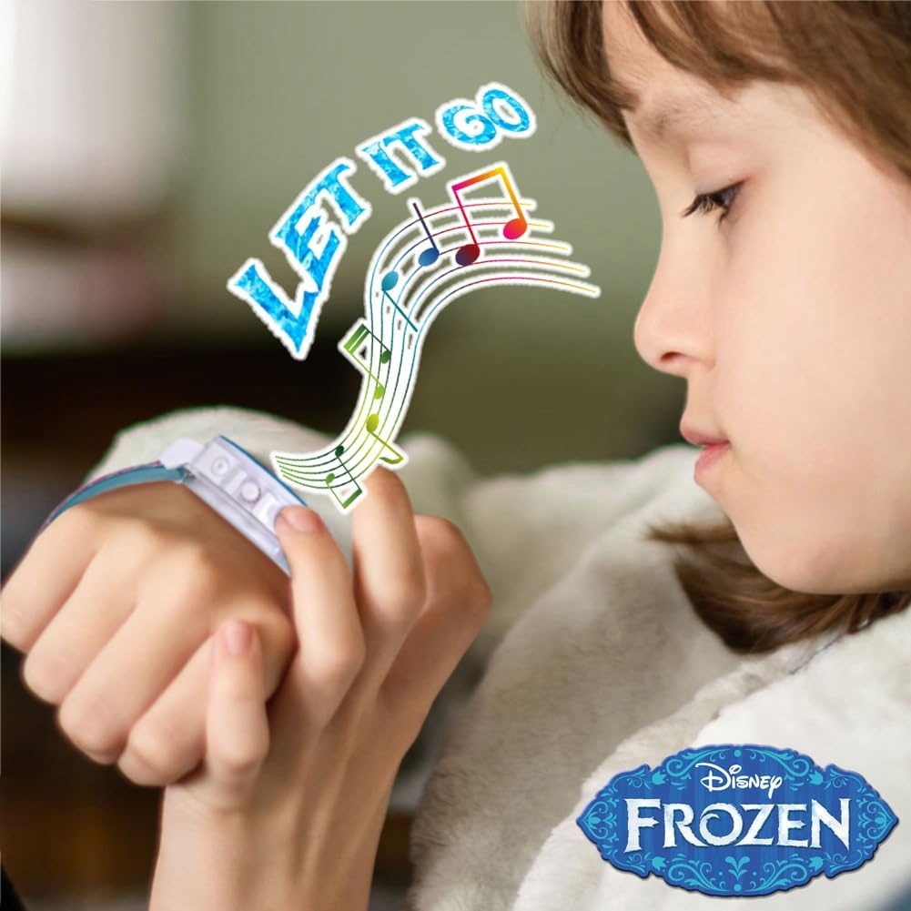 Disney Frozen Digital Watch for Kids with Anna and Elsa Design, Plays "Let It Go" Song, Adjustable Silicone Strap, Clear LCD Display, Ages 4 and Up, Blue, Digital,Quartz Movement image number 6