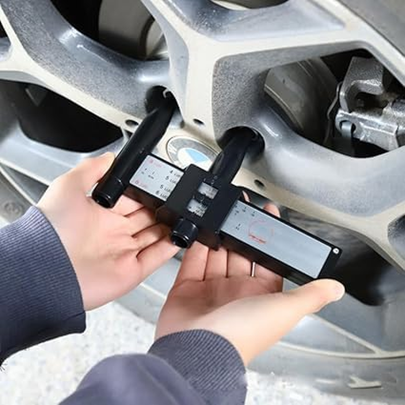 Shuoteng Car Wheel Rim Bolt Pattern Measuring Tool, 1Pc PCD Gauge Ruler Rim Car Wheel Bolt Pattern Measuring Gauge Tool, Car Pattern Sliding Measuring Tool PCD Ruler for 4 5 6 8 Lug