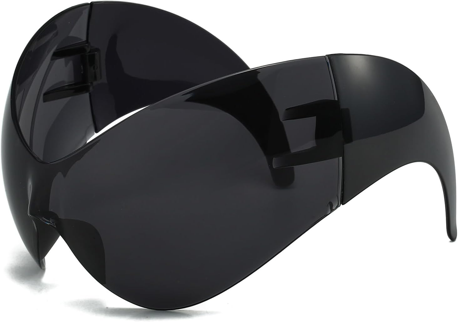 LJCZKA Rimless Oversized Wrap around Sunglasses for Women Men, Futuristic Sunglasses Y2K Fashion Eye Glasses Trendy Shades UV400