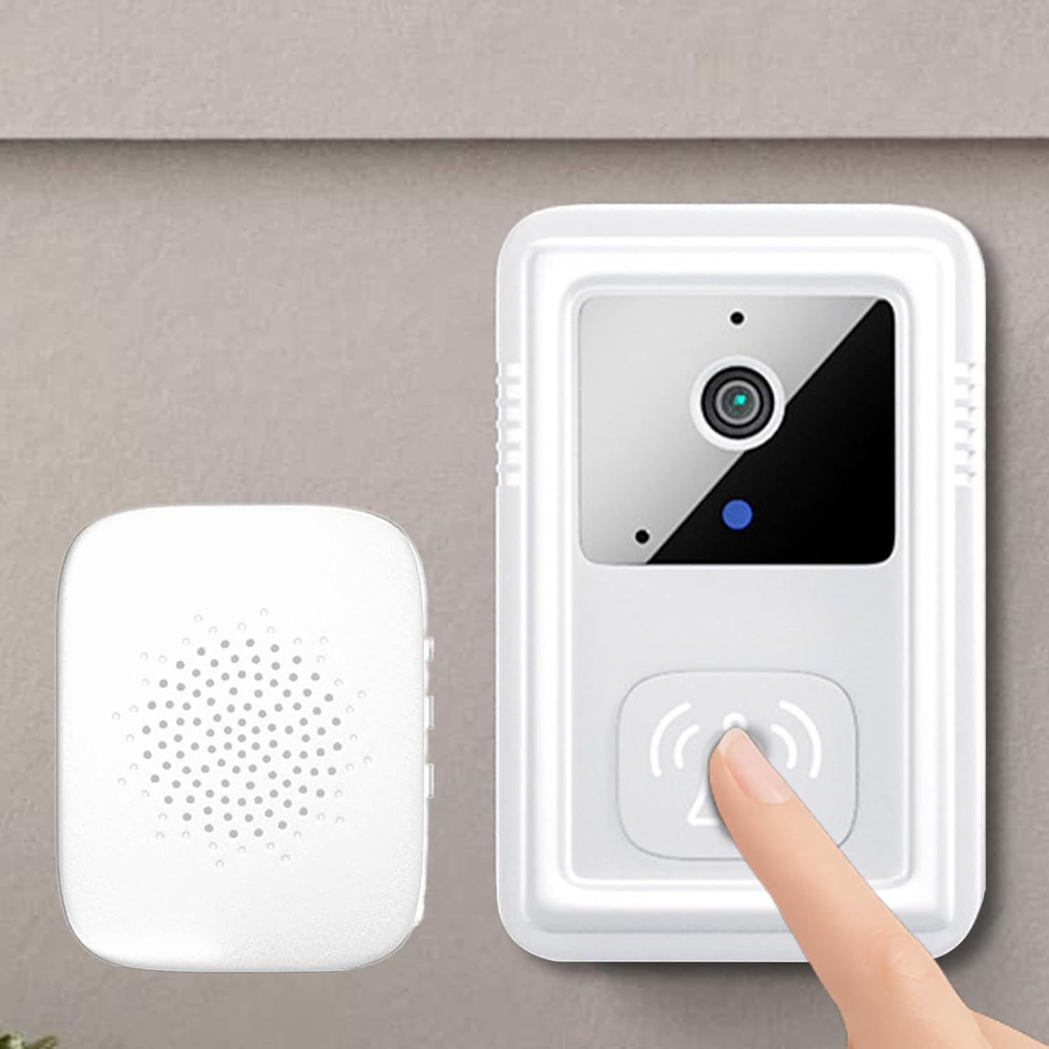 Smart Video Doorbell - Smart Wifi Doorbell Camera - High Definition Night Vision Equipment Adhesive Mount for Renters Homeowners Parents with Children image number 2