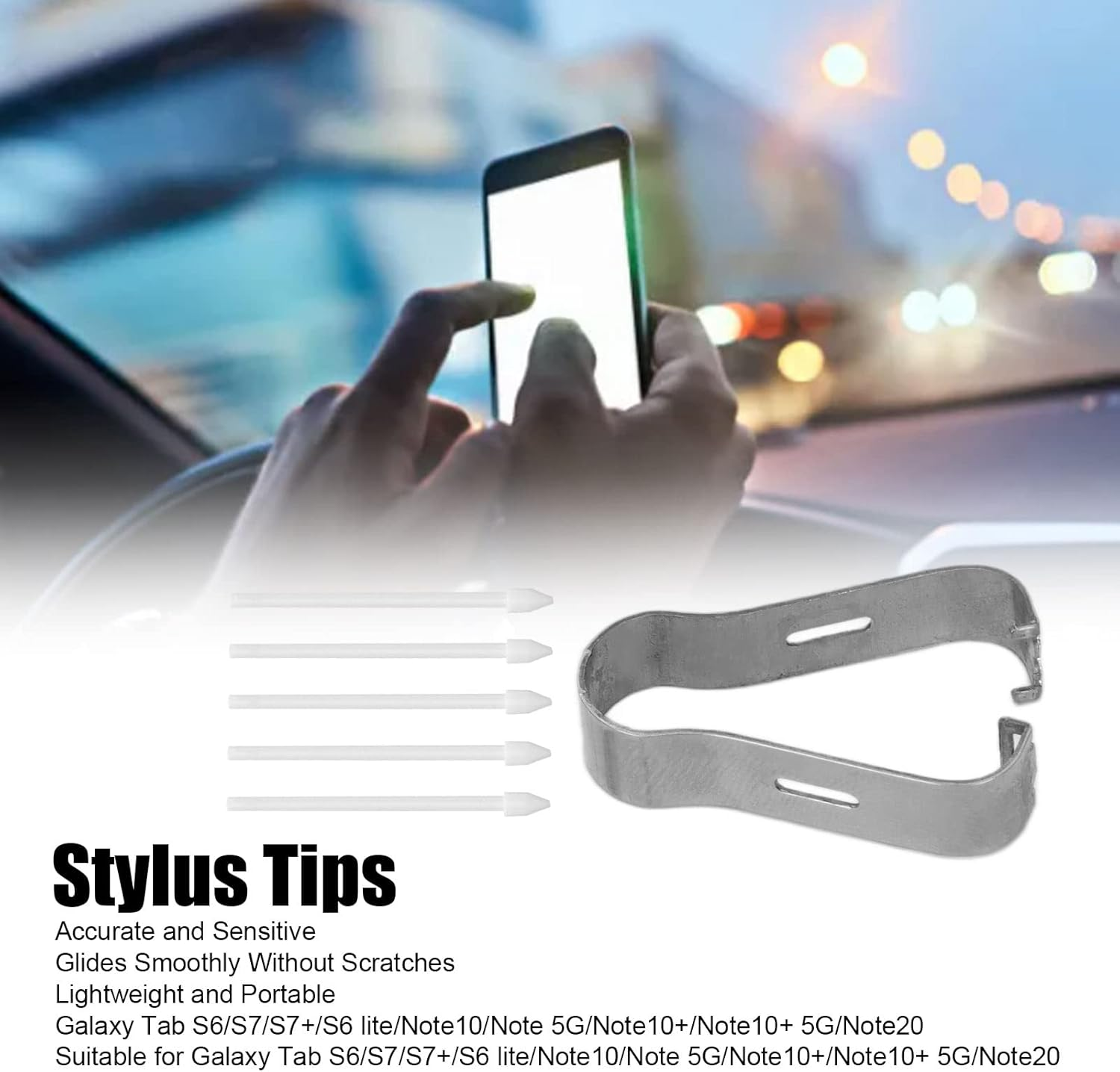 Pen Nibs Replacement for 5 Piece Stylus Pen Tips with Removal Tweezer Tab S6 S7 S7+ S6 Lite Note10 Note 5G Note10+ Note10+ 5G Note20. (White) - White image number 5