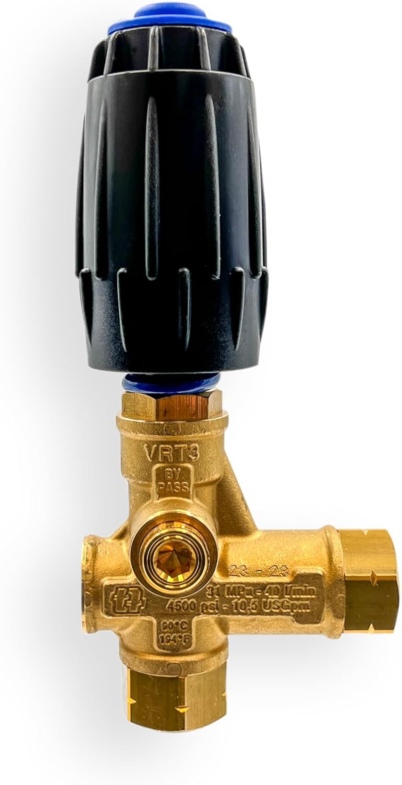 AR ANNOVI REVERBERI, VRT3-250, Pressure Washer Unloader -Blue Spring, 3,650 Max PSI, 10.5 Max GPM, 3/8" F Outlet, Adjustable Knob image number 6
