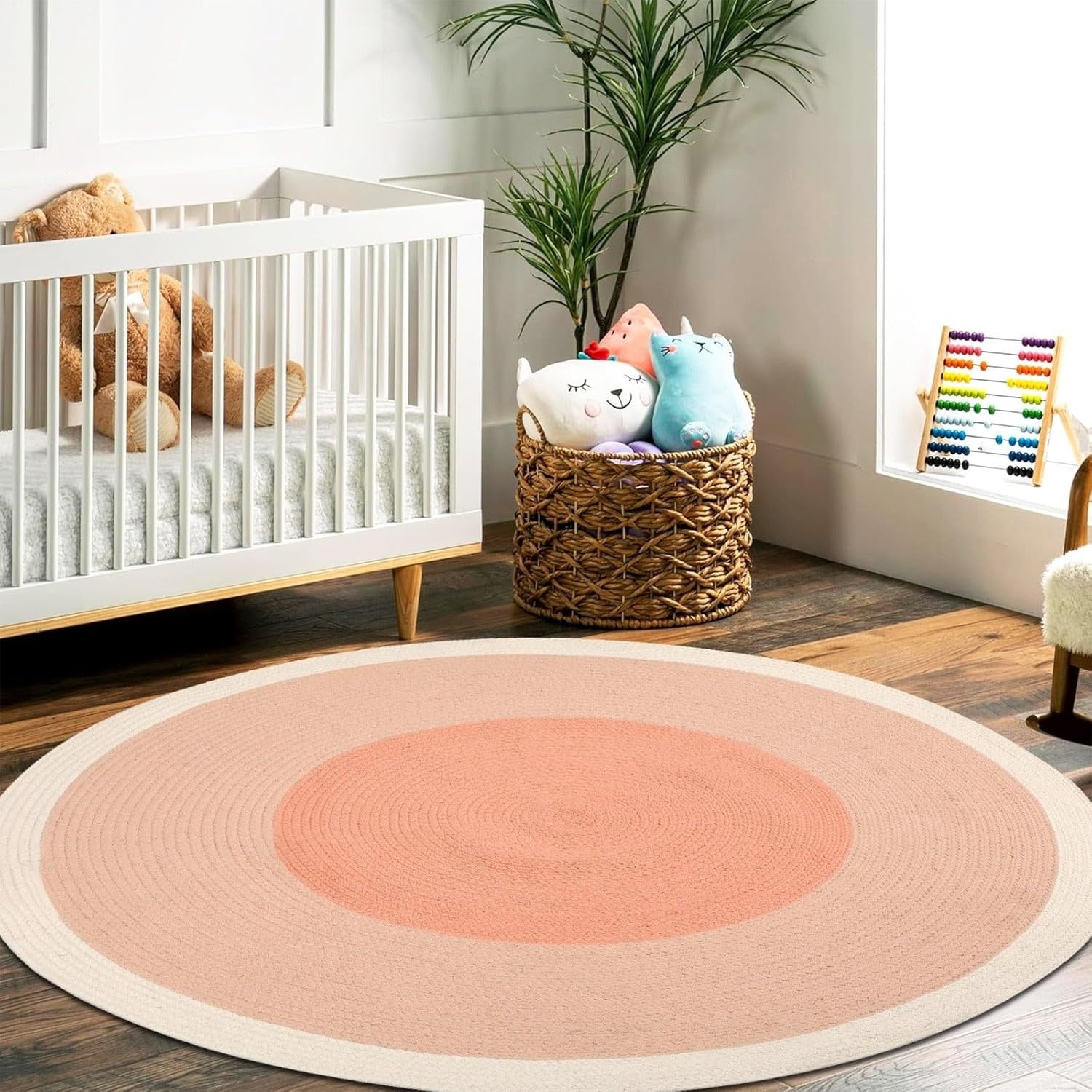 La'Grace Home Bella Coral Braided Reversible Kids Rug, off White image number 1