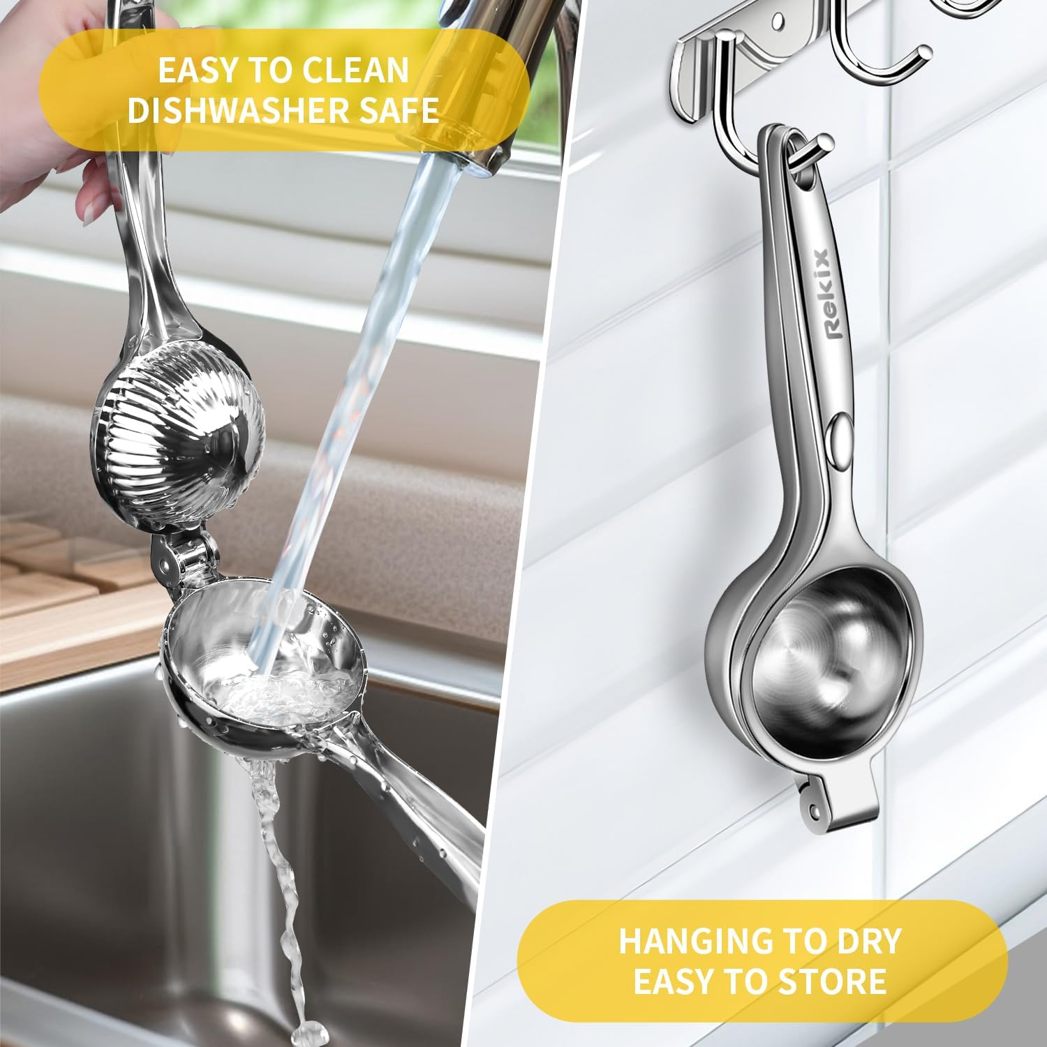 Rekix Lemon Squeezer, Heavy Duty Lemon Juicer, Lime Squeezer, Manual Citrus Press, Orange Juicer Handheld, Hand Press Fruit Juicer, Exprimidor De Limones image number 3