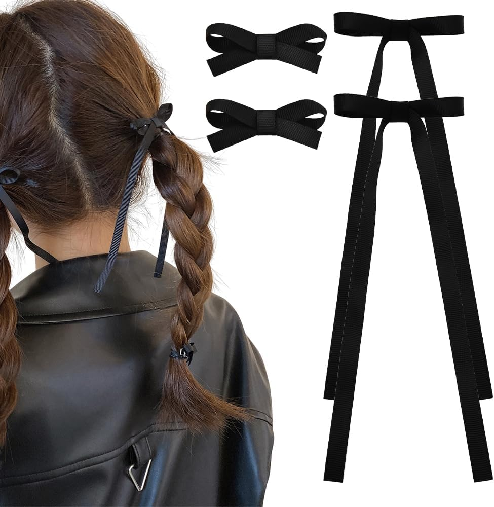 Small Hair Bow Clip Accessories Set for Women Girls Mini Hair Barrettes for Fine Hair Flower Girl Hair Bow Clip Halloween Hair Clips Tiny White Christmas Hair Ribbon Bow Hair Clips for Girls Party