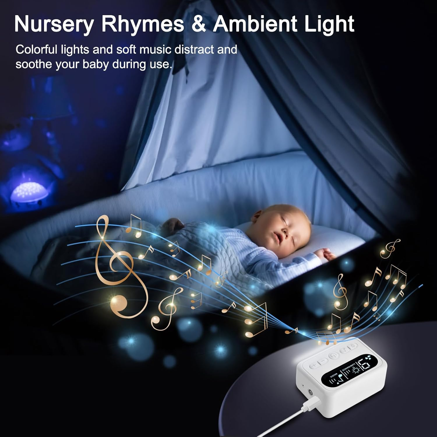 Nasal Aspirator for Baby, Rechargeable Electric Aspirator Hospital Grade Snot Removal with Music and Night Light, Large Flow and Strong Suction for Infants, Babies, Toddlers from 0 to 12 Year Old (Split Type) image number 1