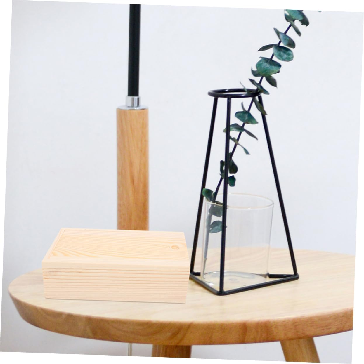 UTHCLO 2Pcs Solid Pine Wood Storage Box Wooden Slide Lid Boxes for Needle DIY Project Storage image number 3