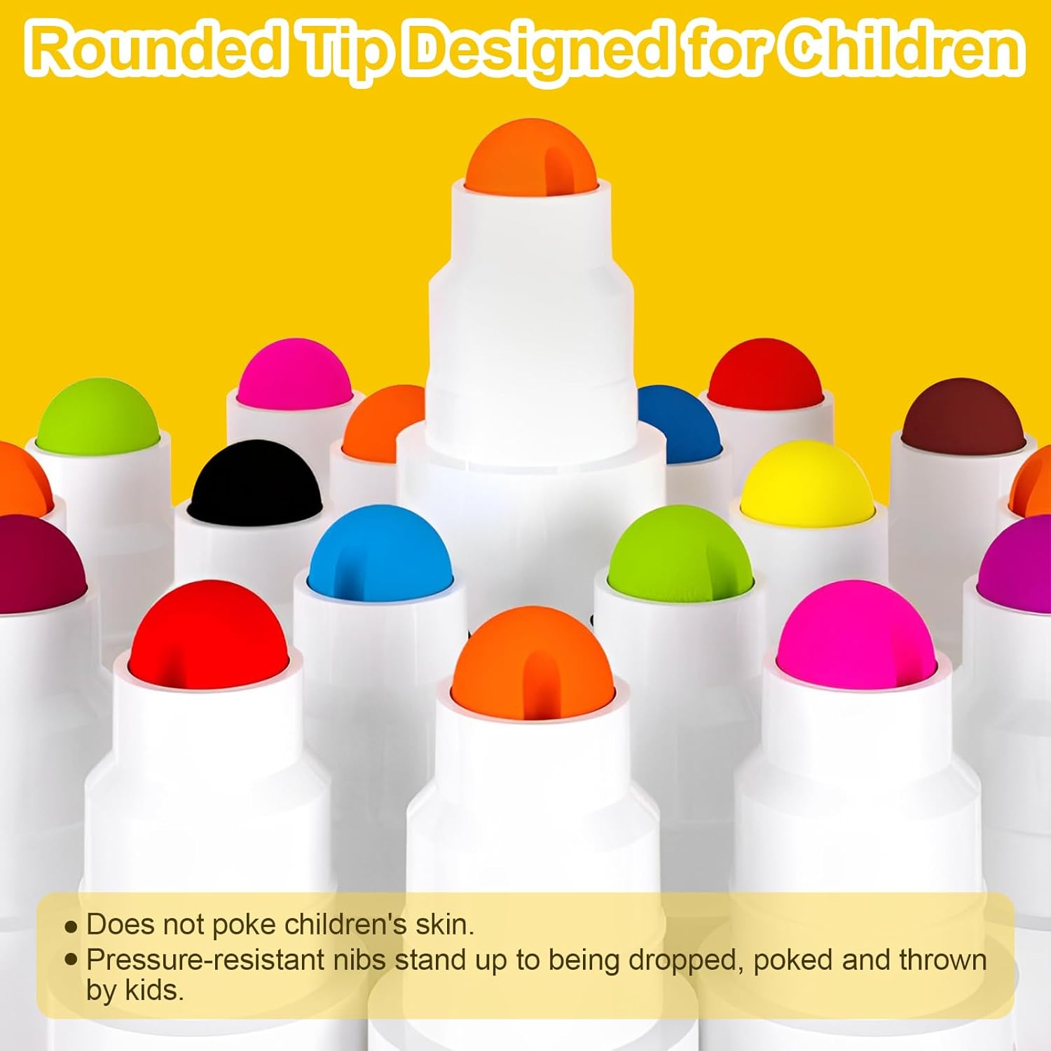 SAYEEC Dot Markers 12 Vibrant Colors Washable Markers for Kids Art Coloring Book Markers round Tip Drawing Pens Broad Line Paint Markers for Toddler Preschool Children Early Childhood School Classroom image number 2