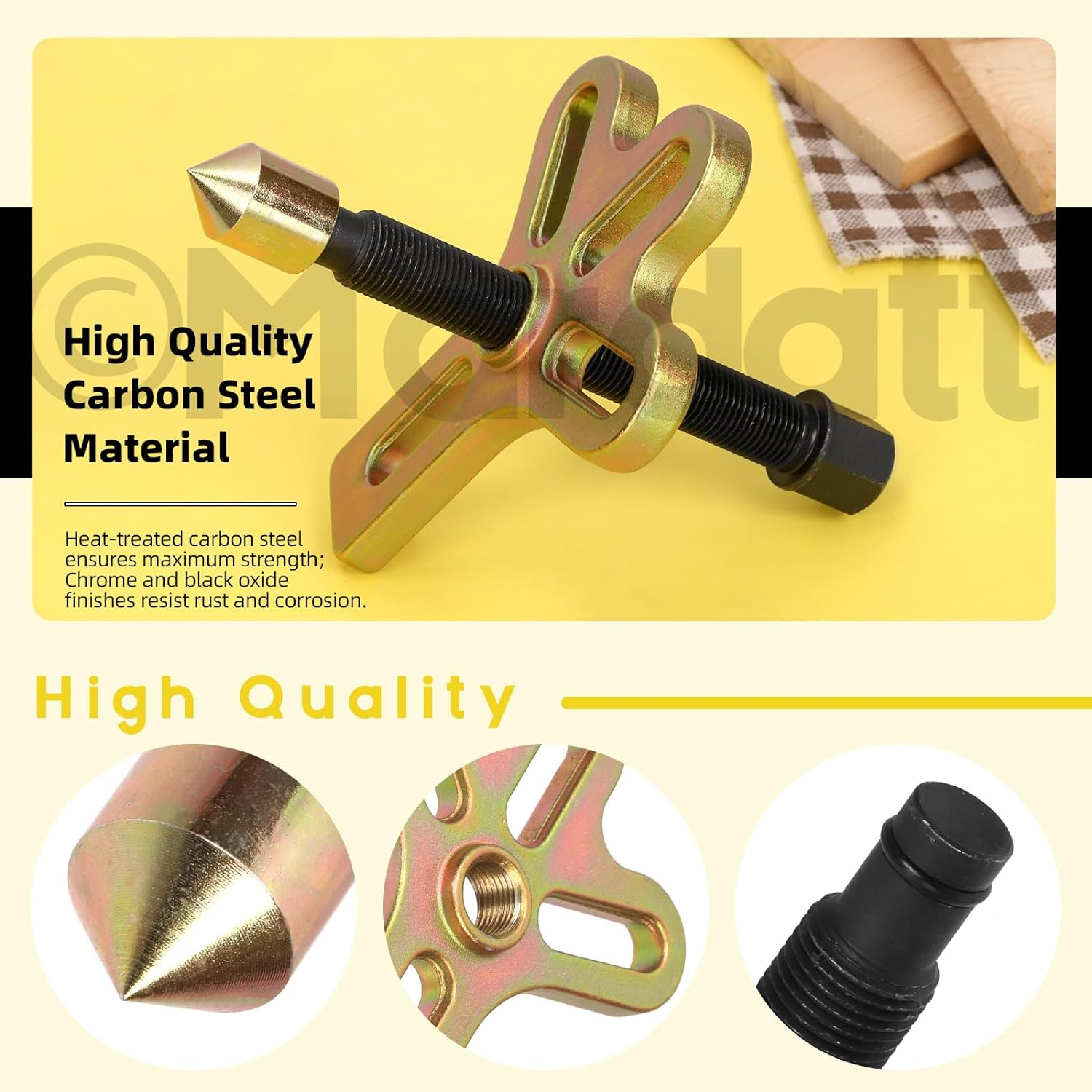 13Pcs Steering Wheel Puller Harmonic, Power Steering Pulley Puller Installer Tool Set Flywheel Puller Crankshaft and Gears, Automotive Steering Wheel Puller Tool Kit, Work on Most Cars image number 6