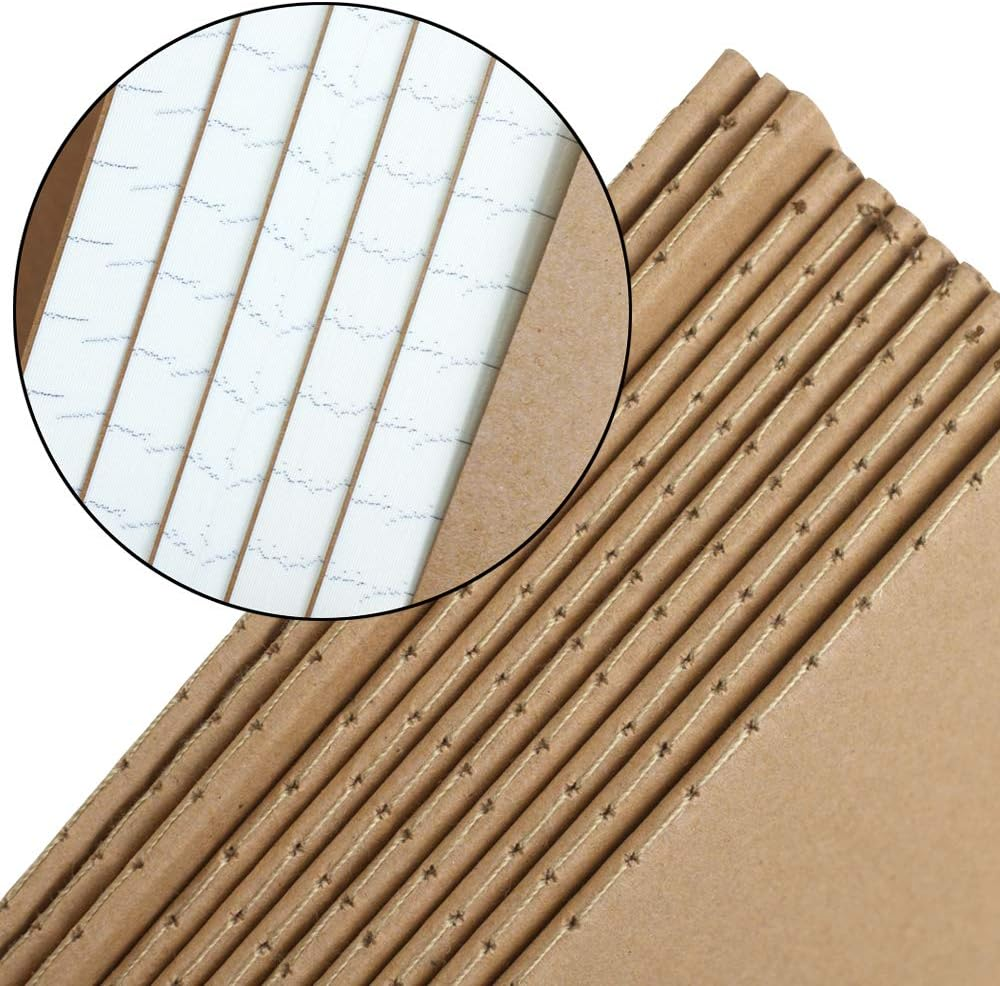 Owevvin 24 Pack Journal Notebook with Lined Paper, Brown Kraft Cover Writing Diary Subject Notebooks for Travelers, School and Office, A5 Size, 8.3X5.5 Inch. 60 Lined Pages, 30 Sheets image number 1