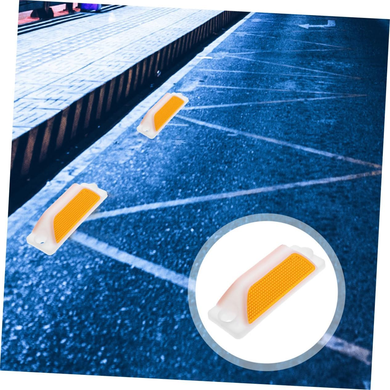 4Pcs Reflective Road Markers Driveway Delineators High Visibility Safety Pavement Guide Signs for Outdoor Traffic Control and Nighttime Visibility image number 6