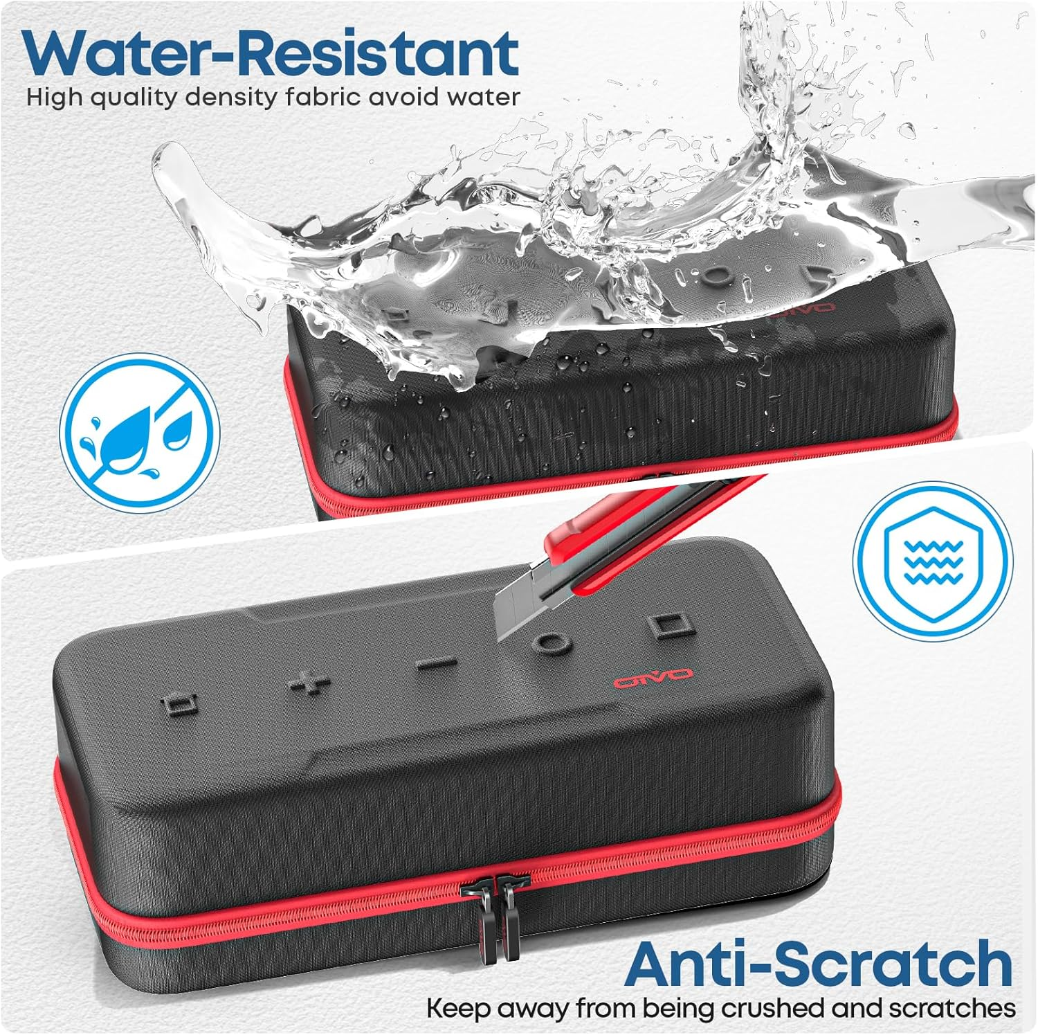 OIVO Switch 2 Carrying Case Compatible with 2025 Nintendo Switch 2, Portable Switch 2 Case Fit for Switch 2 Joycon & Adapter, Hard Shell Protective Travel Bag with 24 Game Slots, Red image number 6