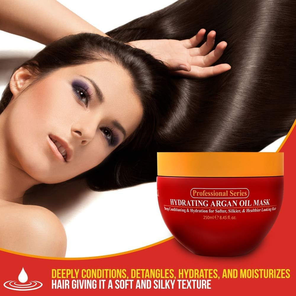 (250Ml) - Hydrating Argan Oil Hair Mask by Arvazallia - save 60 TODAY Deep Conditioner and Restorative Treatment for Dry or Damaged Hair - Guaranteed to Repair, Restore, and Revitalise Your Hair image number 3