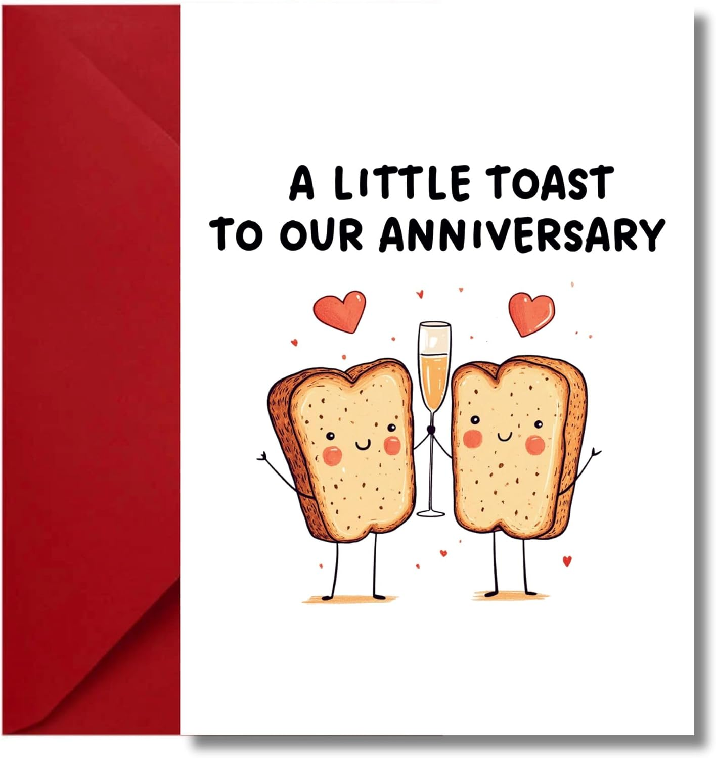 Limalima Wedding Anniversary Card for Husband or Wife Funny a Little Toast Design Perfect for 1St 5Th 6Th 10Th image number 1