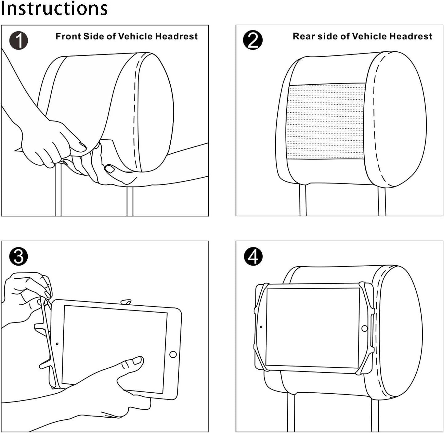 Switch Car Mount, FULLONG Car Headrest Mount Silicon Holder, Compatible with Switch - Black image number 3