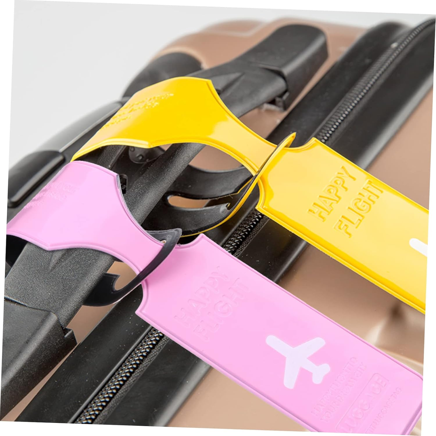 MOKKHNB 3Pcs Travel Suitcase Tags PVC Luggage Name Labels with Durable Clasp Identification Tags for Easy Baggage Recognition and Reusable Travel Accessories