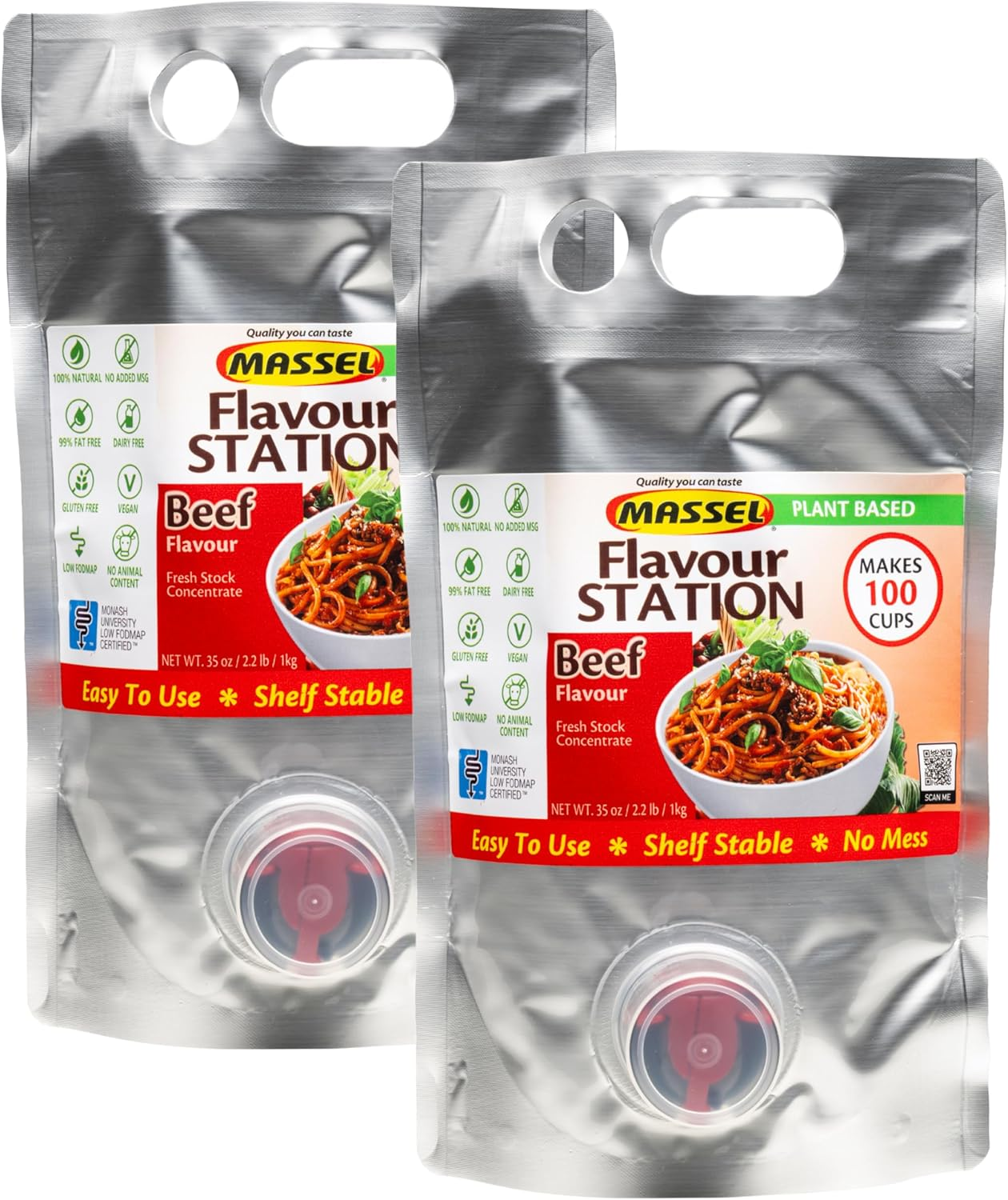 Massel Flavour Station Liquid Stock Reduction Vegetable Style | 2 X 1Kg Bulk Pack | Liquid Vegetable Concentrate | Plant Based, Low FODMAP, Gluten Free, Dairy Free, Trans Fat Free, No Added MSG, Vegan Friendly