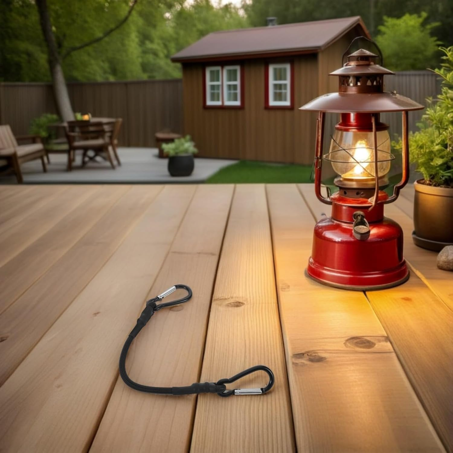 WHAMVOX 8Pcs Heavy Duty Rubber Bungee Straps with Carabiner Hooks Weather-Resistant Outdoor Elastic Cord Pack for Secure Cargo Luggage Camping Gear Travel and Hunting Organization image number 3