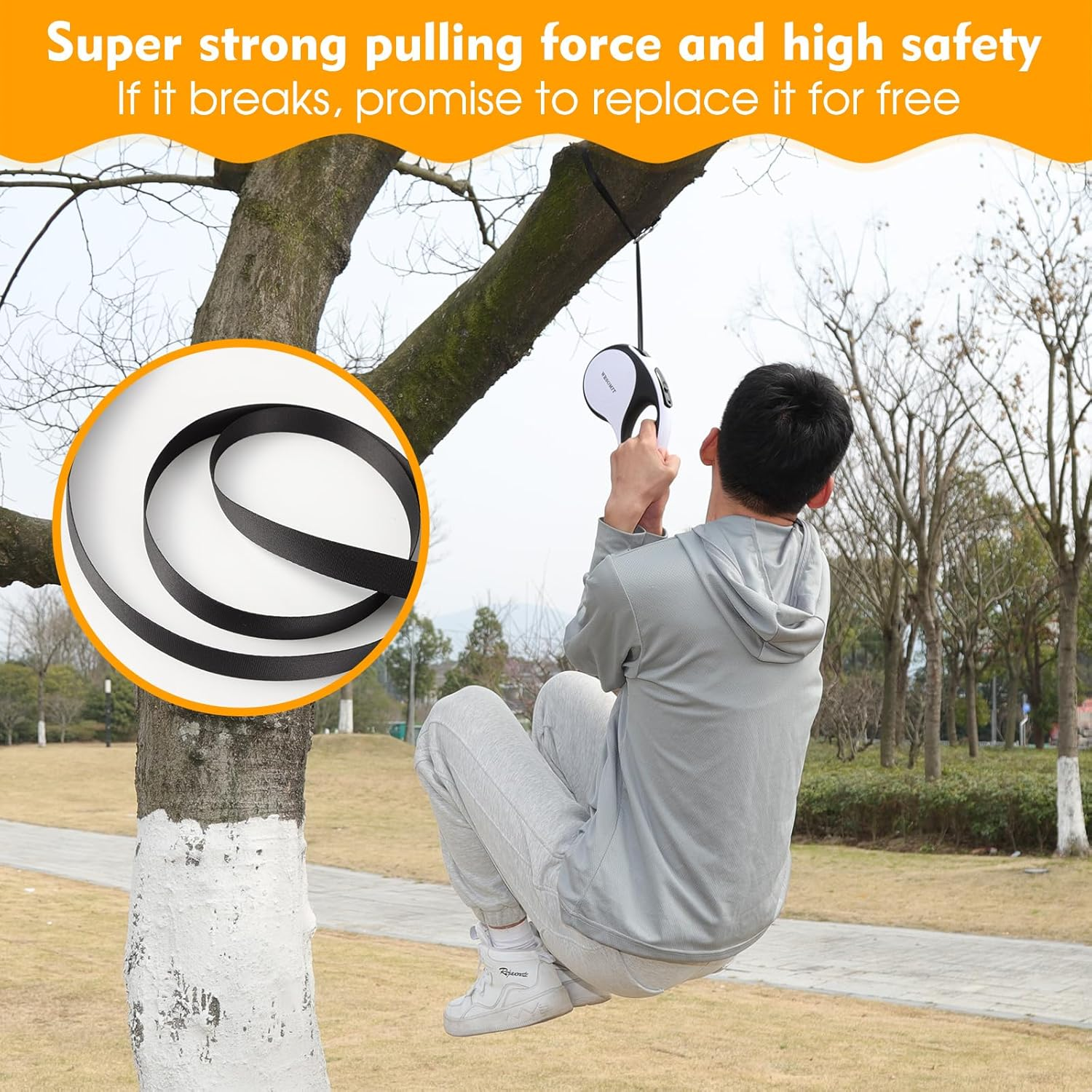 WRSOMIT Retractable Dog Leash with Chew Proof Cable, 26Ft Heavy Duty Dog Leash for Small Medium Large Dogs up to 110Lbs, 360&deg; No Tangle, One-Handed Brake White