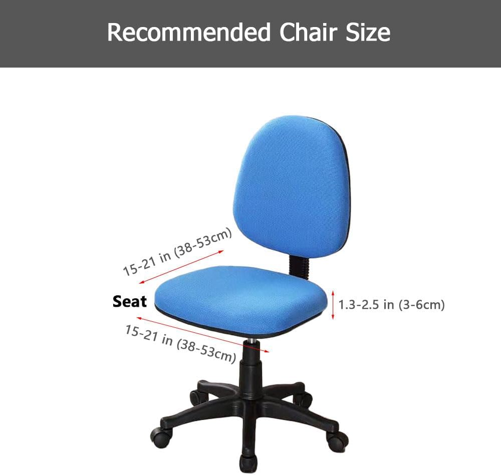 Melaluxe Stretch Jacquard Office Chair Cover, Removable Washable Desk Chair Cover Rotating Chair Seat Slipcover, Black