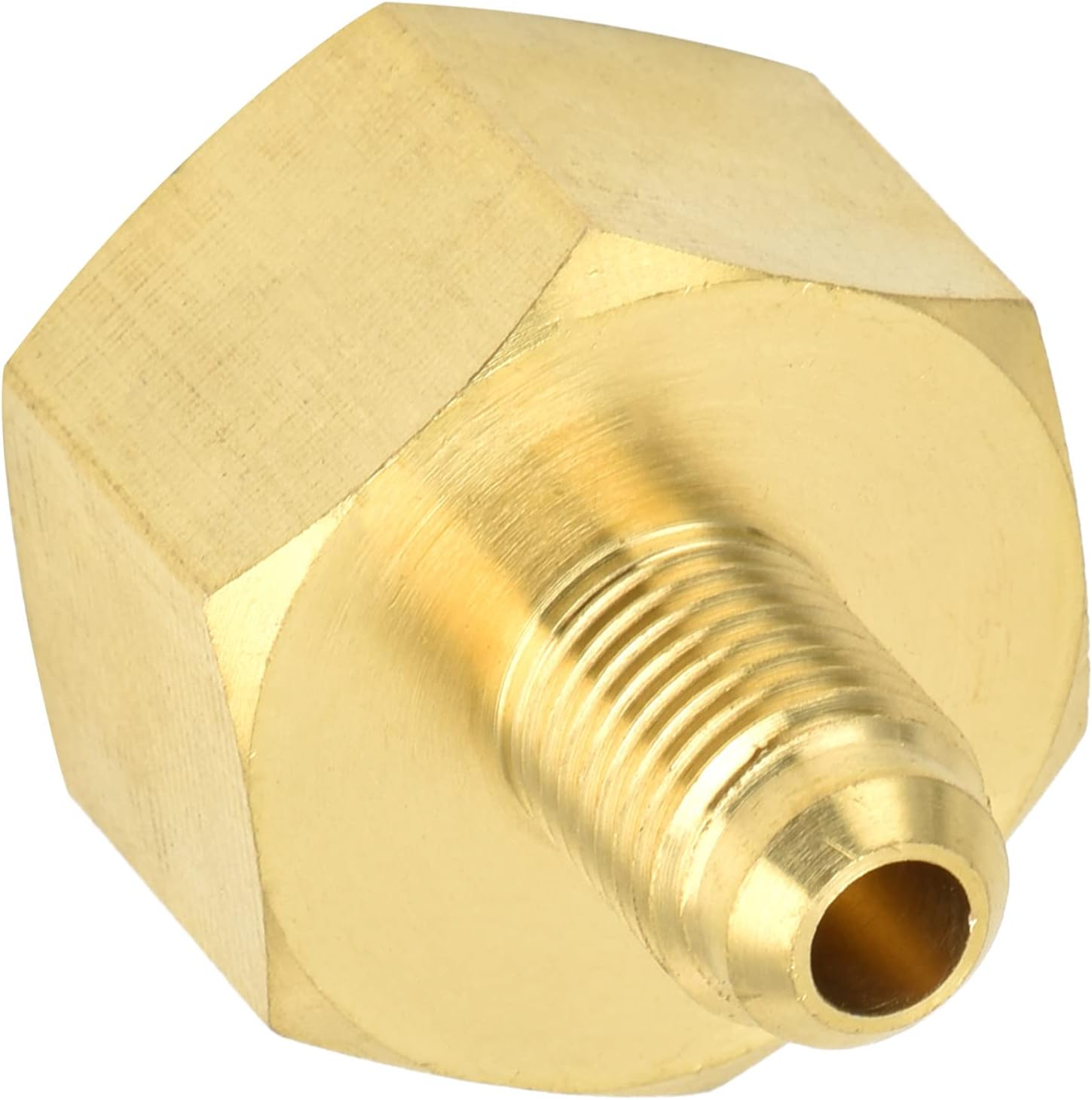 W21 1/4 SAE Air Conditioning Refrigerant Adapter Brass for R32 R134A R407A R404A R422D R507 R417A R437A R407F 21Mm outside Thread for AC and Refrigeration Systems image number 3