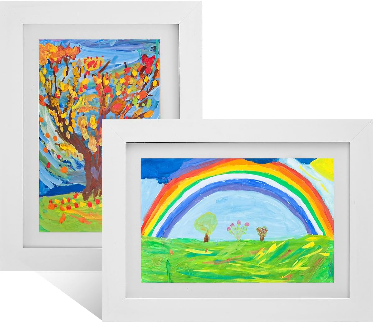 2 Pack Kids Artwork Picture Frame, Front Opening A4 Children Art Projects Display Frame, Hold up to 150 Artworks for Crafts Drawing (2*White) image number 5