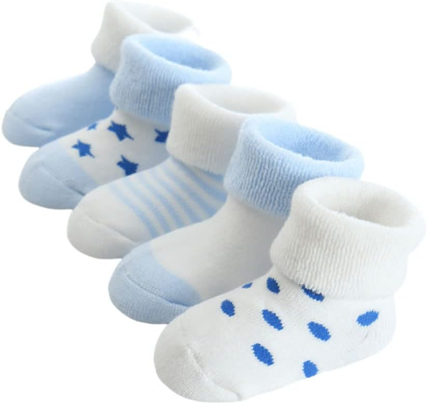 Fedmois Pack of 5 Baby Winter Socks Thick Thermal Socks Cotton Lined
