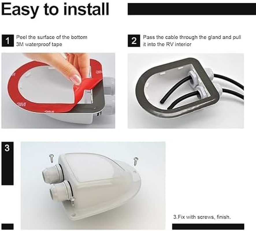 FARLINK ABS Solar Double Cable Entry Gland for All Cable Types 2Mm&sup2; to 6Mm&sup2; for Solar Panels on RV Camper Van Travel Trailer Boat Cabin-White image number 4