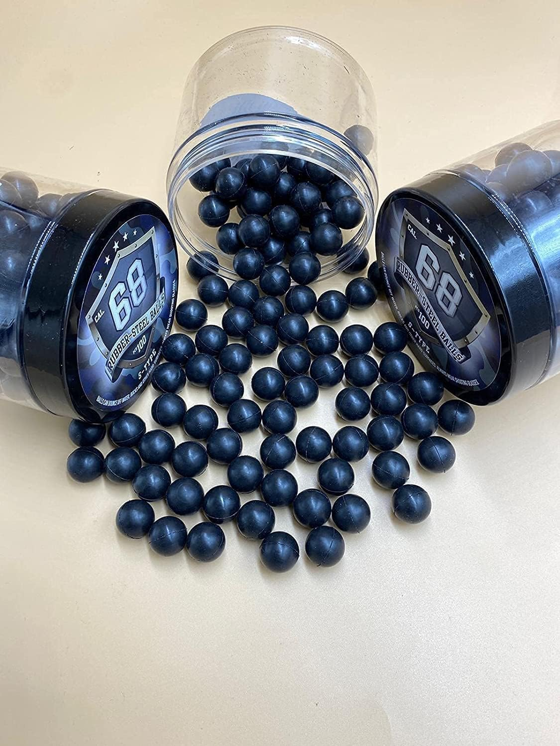 SSR 100 X S - Style Premium Quality Hard Rubber Steel Balls Paintballs Powerballs 7 Gr. Heavy Ammo for Self and Home Defense Training Pistols in 68 Cal. image number 3