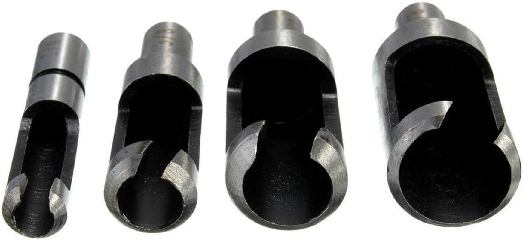 Bestgle 8 Pcs Wood Plug Cutter Cutting Tool Carbon Steel Straight and Tapered Taper Drill Bit Set Woodworking Hole Saw Tool, 5/8" 1/2" 3/8" 1/4"