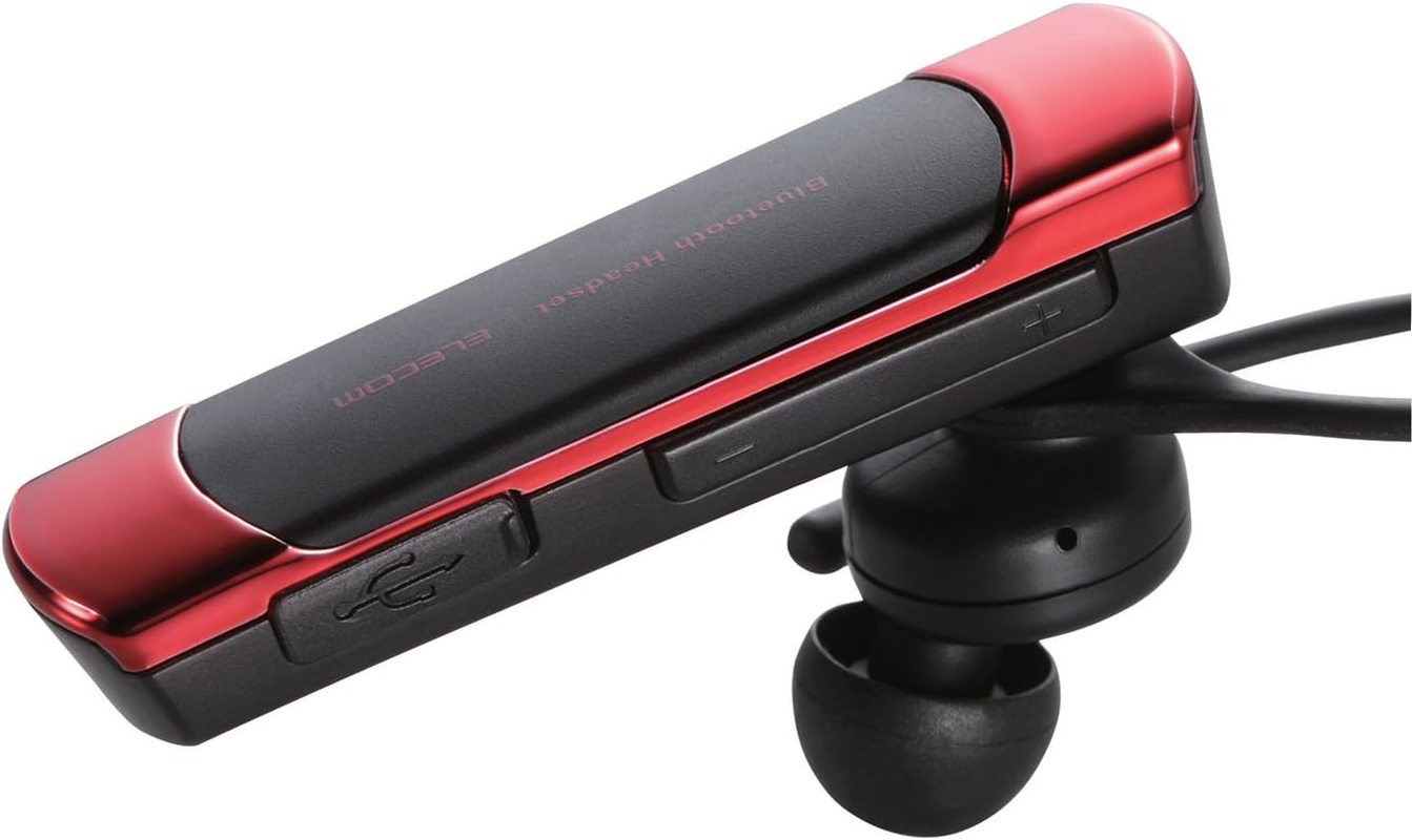 Elecom LBT-HS20MMPRD Bluetooth Headset for Calling, Music and Videos, Red image number 1