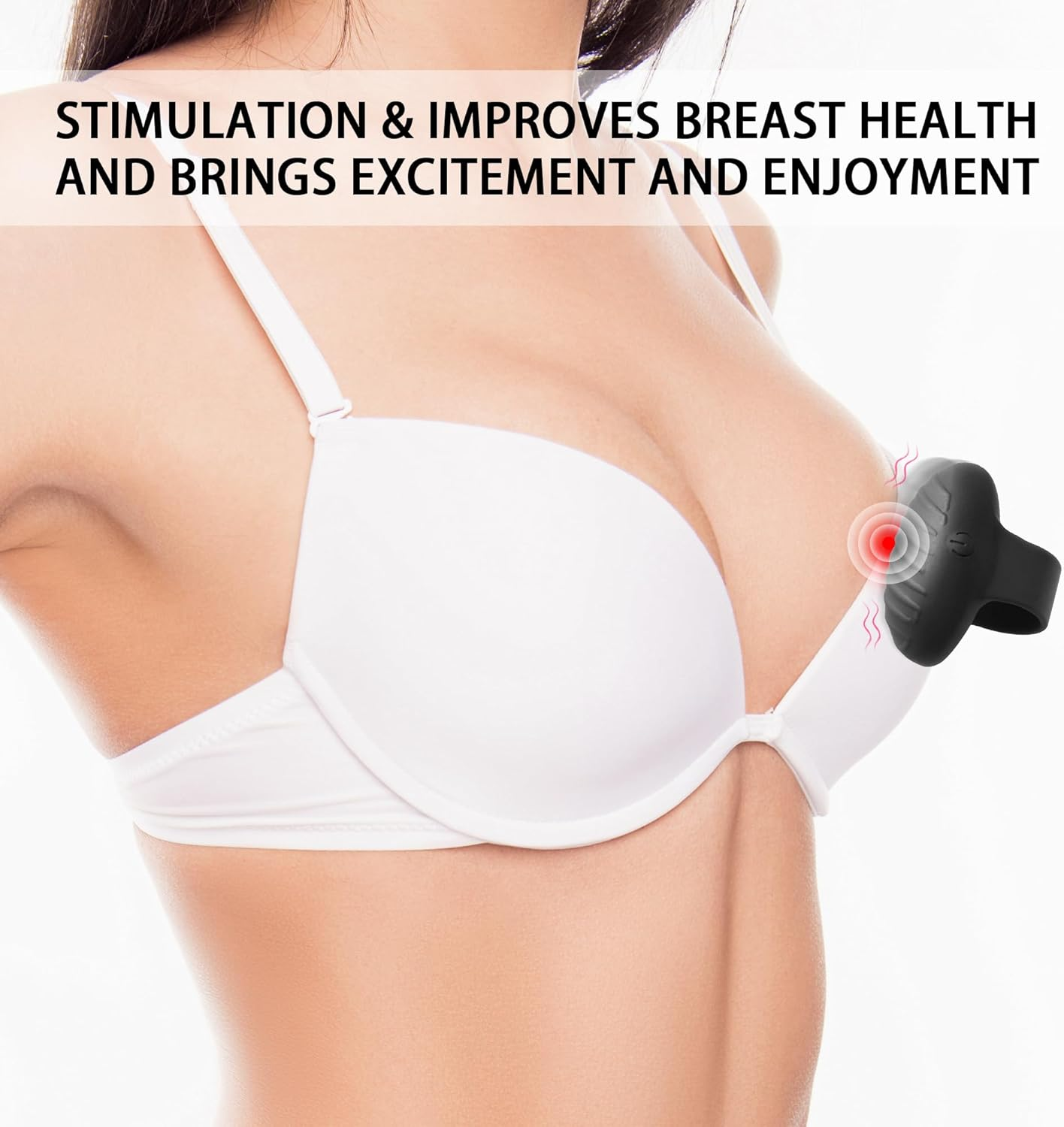 Sex Toys Finger Vibrator Mini Clitoral Stimulation Facial Eye Skin Care Tools 10 Vibration Modes Rechargeable Portable Silicone Massage Body Relax Set Muscles Tighten Anti-Aging Relieve Dark Circles (Black) - Black image number 4