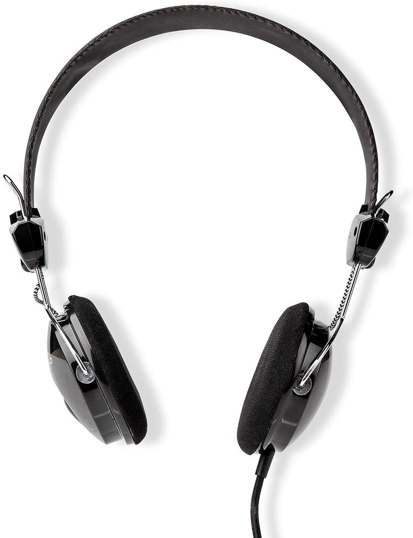 Nedis Wired Headphones Black, On-Ear Headset with 1.1M round Cable & 3.5Mm Input image number 6