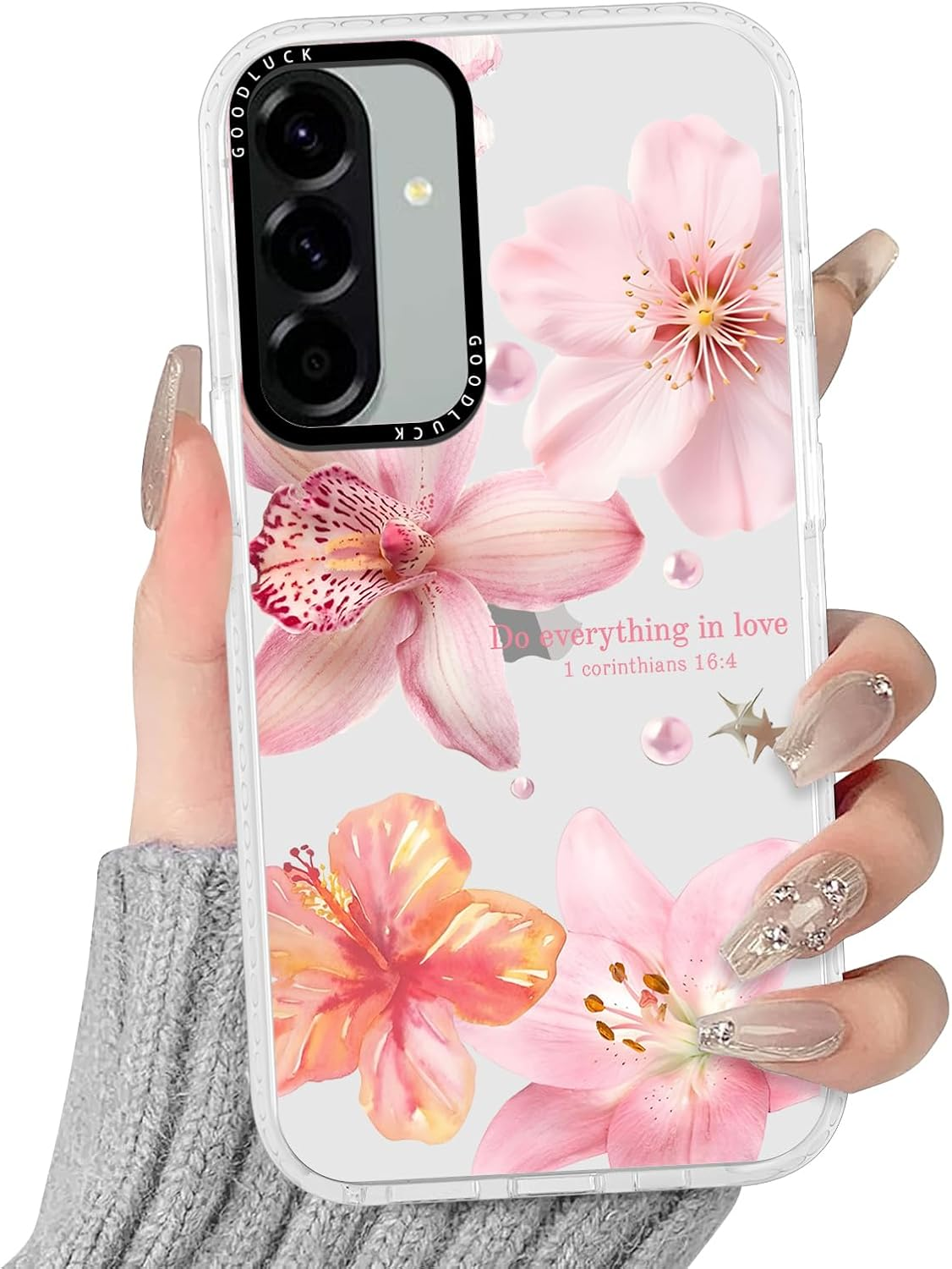 Yoedge Transparent Mobile Phone Case for Samsung Galaxy A53 5G Case, Aesthetic Hibiscus Flowers Summer Pattern Shell Design Girls Gift Protective Case, Silicone Case Cover for Samsung A53 6.5 Inches