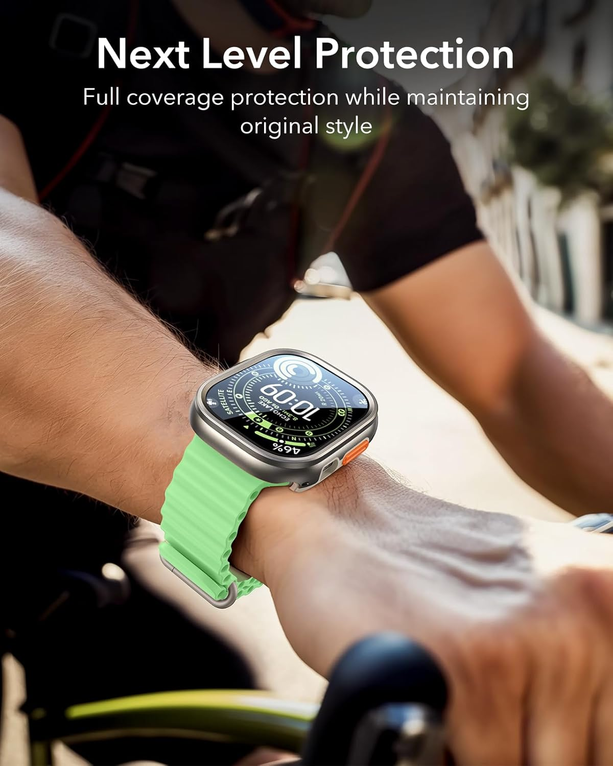 ESR for Apple Watch Ultra 3/2/1 Case with Screen Protector 49Mm (2025/2024/2023/2022), Military Grade Protection, Aluminum Alloy Case with 2 Pack Armorite Glass Protector Set, Stay Original, Titanium - Black image number 4