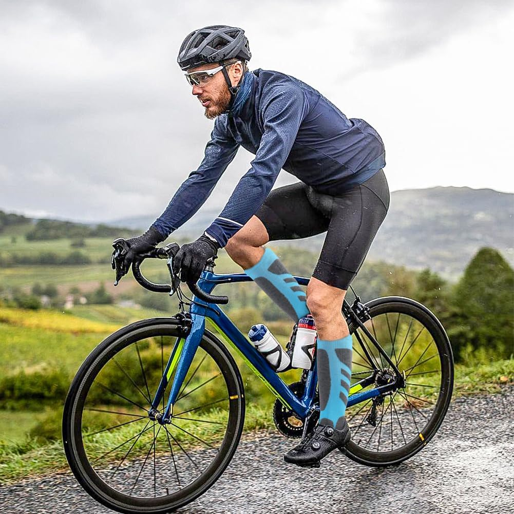 2 Pairs Ski Socks for Men Women Winter Thick Warm Boot Socks Cold Weather Knee High Warm Snow Skating Snowboarding Socks（L） image number 3