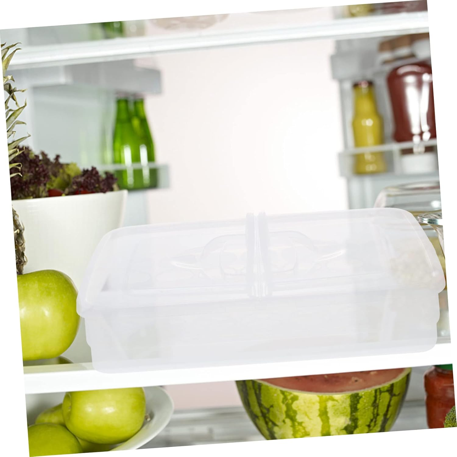 GLEAVI 34-Grid Egg Storage Box with Lid PP Egg Container Space-Saving Anti-Extrusion Refrigerator Holder for Kitchen