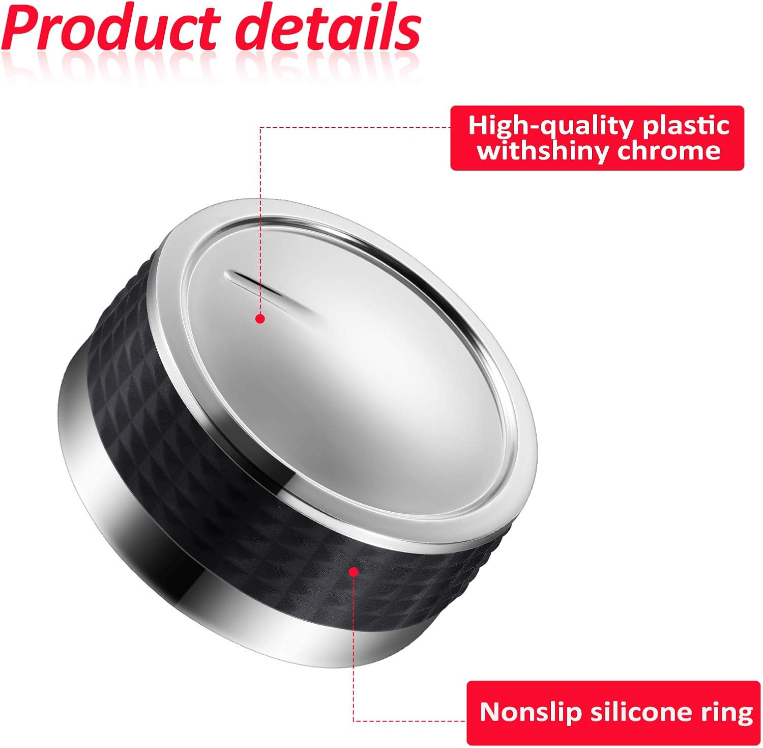 Mudder 4 Pieces Gas Grill Knob BBQ Control Knobs Replacement Rotating Switch Gas Stove Cooker Chrome Control Knob with D Valve Stainless Steel round Knob for Gas Grill Stove Party image number 4