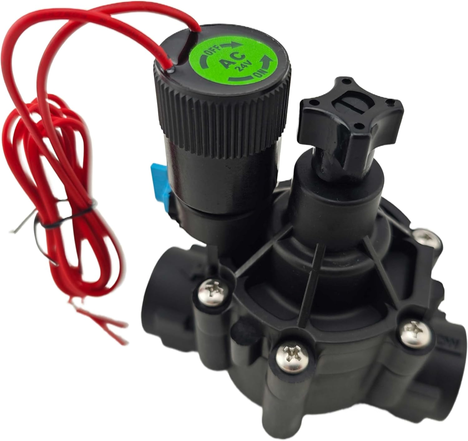 24VAC Solenoid Valve 4-Pack &ndash; 3/4" BSP (DN20) with Flow Control & Manual Override &ndash; Durable Nylon Body, 1-10 Bar Pressure &ndash; Ideal for Garden Sprinkler, Drip Irrigation (5M&sup3;/H Flow Rate) image number 3