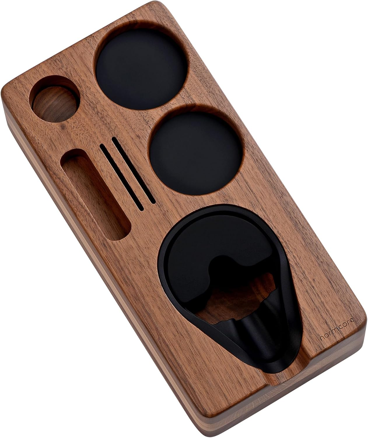 Normcore Espresso Tamping Station, Natural American Walnut Coffee Tamper Station Base Holder Stand for 51/54/58Mm Portafilter, Tamper, and Distributor, Puck Screen Espresso Accessories image number 1