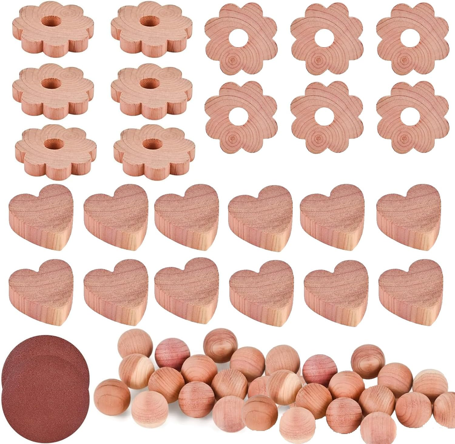 Natural Cedar Blocks Moth Protection for Wardrobes, 60 Pcs Cedar Wood, Aromatic Cedarwood for Closets image number 4