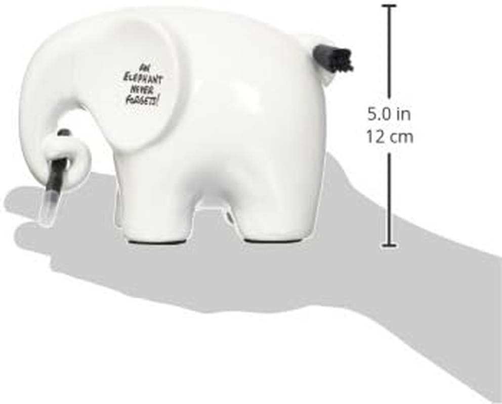 Luckies of London White Board Elephant | Eric the Memo Pad & Dry Erase Board | Office Desk Accessories for Novelty Cubicle Decor | Ceramic Elephant Gifts for Women | Includes Pen Holder & Pen | White image number 3