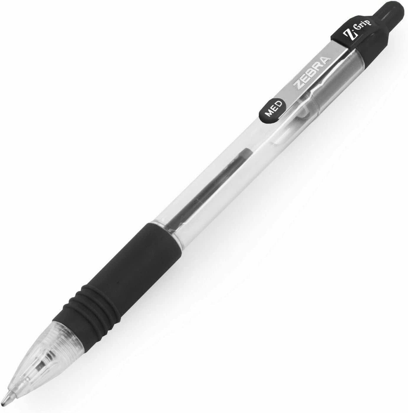 Zebra Z-Grip Retractable Ballpoint Pen - Black Ink - Pack of 10 + 2 Red Flame image number 1
